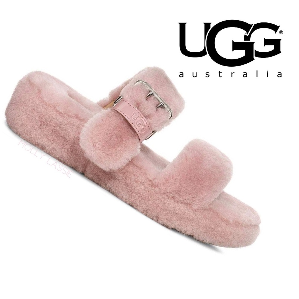 UGG FUZZ YEAH PINK CRYSTAL SANDAL SLIDE FUR FLUFF